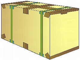 Příklad hotového obalu, krabice z vlnité lepenky