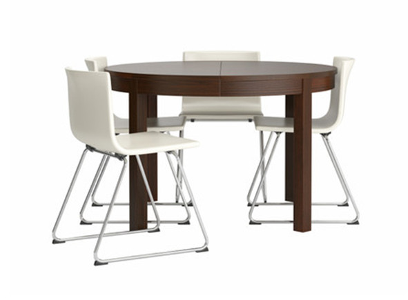 Stůl a 4 židle, hnědá, Kavat bílá – výrobce Ikea